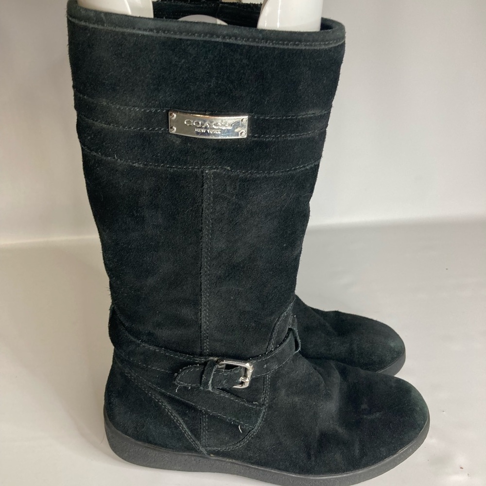 Coach black suede boots 7/8